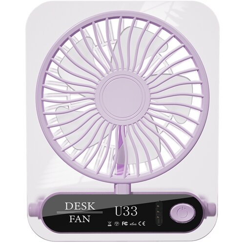 INF Prozoren ventilator z digitalnim zaslonom, USB 2000mAh, 4-stopenjski Purple, (5000286603) Cene
