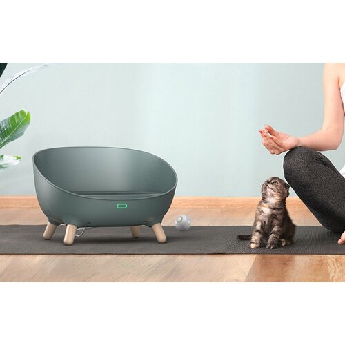 Petoneer Cozy Sofa PN-110031-01 &amp;ndash; Pametno posteljo za mačke in male pse s segrevanjem in hlajenjem, Wi-Fi, upravljanje z aplikacijo, siva Slike