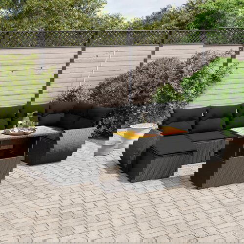 vidaXL 8-dijelni set vrtnih sofa od poliratana s jastucima crni Cijene