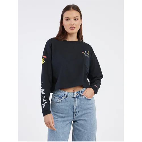 Converse Black Womens Sweatshirt Floral - Women