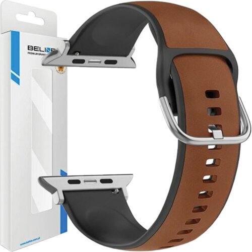 Beline pas za apple watch silico leather 42/44/45/49MM rjav-črn, (21969069) Cene