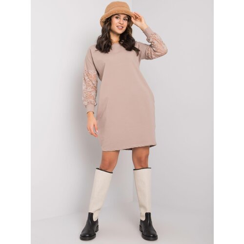 RUE PARIS Dress-RV-SK-7345.73-dark beige Slike