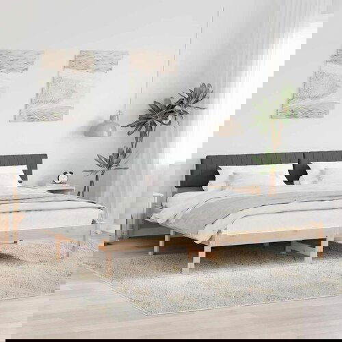  Okvir kreveta smeđe i tamnosivo 150 x 200 cm Masivna borovina Cijene