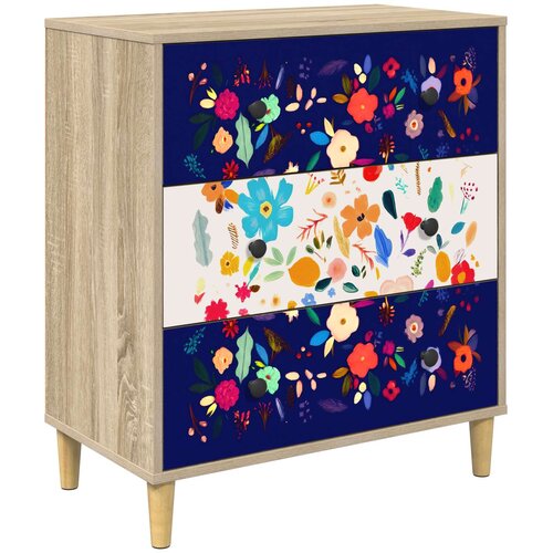  Komoda MAINZ Cvjetni uzorak 66 x 36,5 x 75 cm Konstruirano drvo Slike