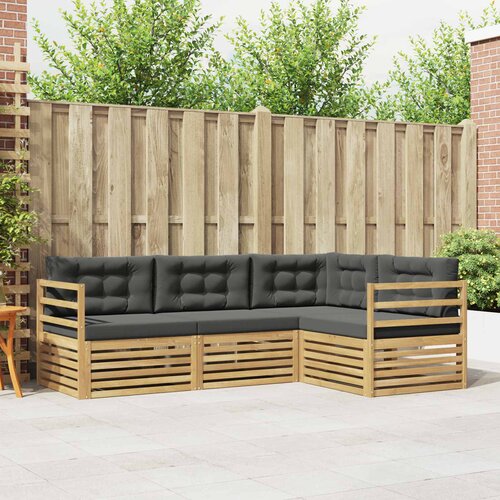  Set vanjskih sofa 4 pcs Bijela i antracit 245,5 x 166,5 x 73 cm Cene