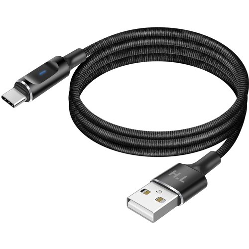 AVIZAR Kabel USB-A na USB-C z LED in stabilnim polnjenjem 2.4A, pleten najlon 1.5m, Črna, (5000191844) Cene