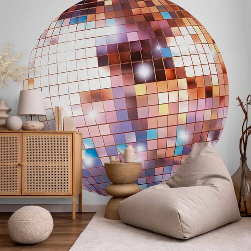  Okrugla fototapeta - Rose gold disco ball 230x230 Cene