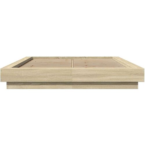 VidaXL Okvir za krevet boja hrasta 135x190 cm od konstruiranog drva Slike