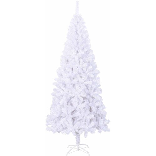 Umjetno božićno drvce s stalakom Bijelo 210 cm PVC i čelik Slike