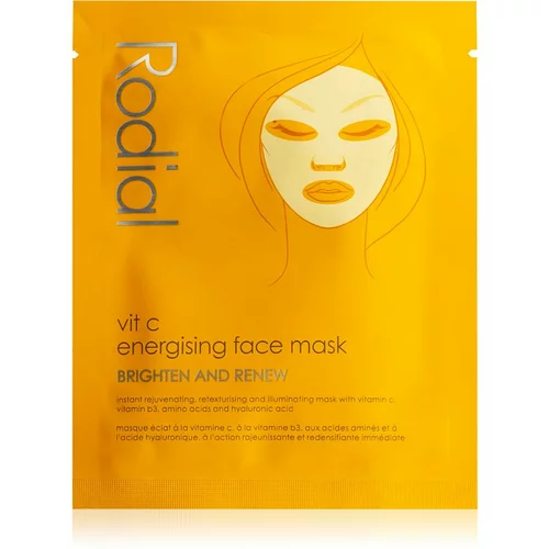 Rodial Vit C Energising Face Mask maska iz platna za posvetlitev in vitalnost kožo z vitaminom C 20 ml