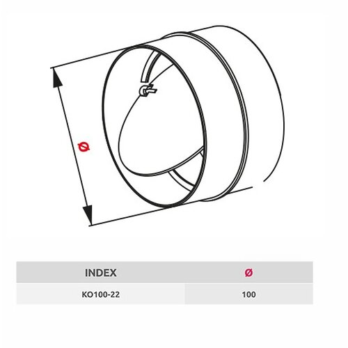 AWENTA KO100-22 bela ventilaciona klapna fi100 Slike