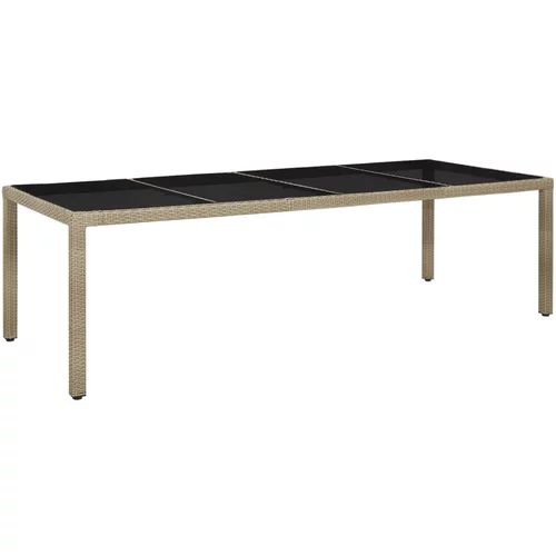 vidaXL Vrtni stol bež 250x100x75 cm od kaljenog stakla i poliratana