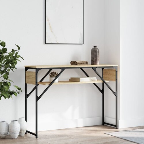 vidaXL Konzolna mizica s polico sonoma hrast 105x30x75 cm inž. les Cene