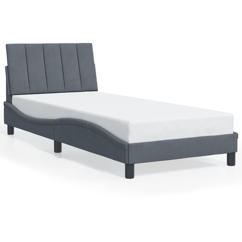 Maison Chic Posteljni okvir - Enojna postelja - Postelja za odrasle brez vzmetnice temno siv 90x200 cm žamet-J7960, (21767000) Slike