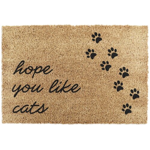 Artsy Doormats Predpražnik iz kokosovih vlaken 40x60 cm Hope You Like Cats – Cene