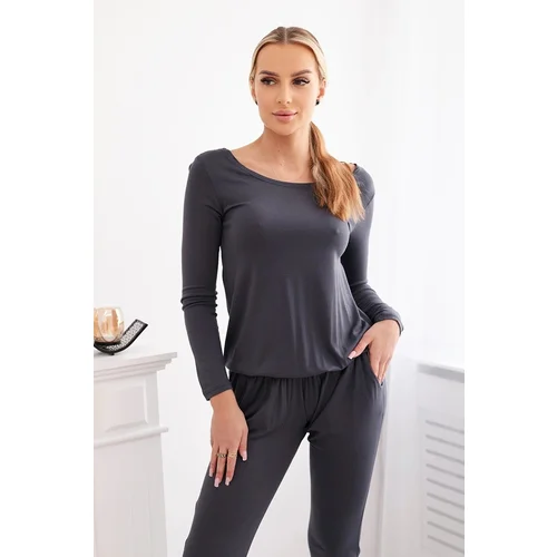 Kesi Graphite Viscose Waist Jumpsuit