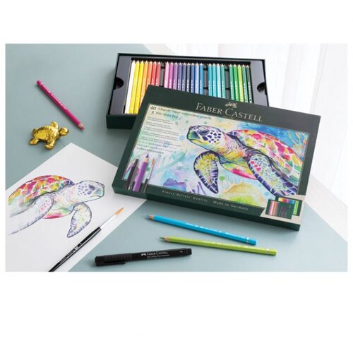  SET ALBRECHT D&amp;Uuml;RER &amp;amp; PITT ARTIST PEN PK46 FABER CASTELL 217554 SORTIRANO Slike