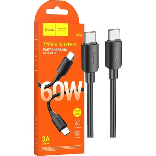 Hoco X96 Hyper USB kabel, USB tip C na USB tip C, 60W, 1m, crni Slike