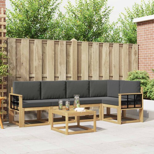  Set vanjskih sofa 6 kom. Bijela i antracit Čvrsto drvo akacije Cijene