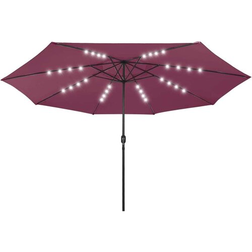  Vrtni suncobran s LED svjetlima i metalnom šipkom 400 cm bordo Cijene