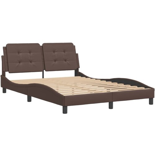 VidaXL Posteljni okvir z vzglavjem rjava 120x200 cm umetno usnje, (21111763) Slike