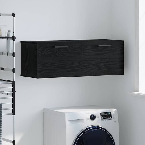 VidaXL Omarica na steni Črni hrast 100 x 36.5 x 35 cm Konstruiran les Slike