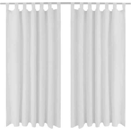 VidaXL Bijela Mikro-Satenska Zavjesa s Tregerima 140 x 245 cm 2 kom Slike