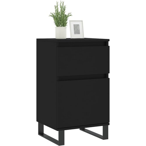  Komode 2 kom crne 40 x 35 x 70 cm od konstruiranog drva Slike