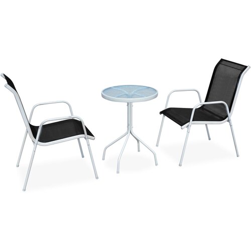 VidaXL 3-dijelni bistro set čelični crni Slike