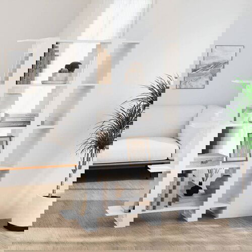 VidaXL Ormarić za knjige / sobna pregrada sjajni bijeli 100x30x160 cm Slike