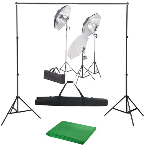 VidaXL Fotografski studijski komplet s svetilkami in ozadjem Slike