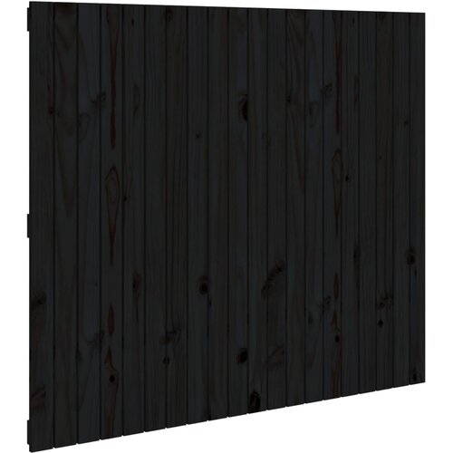  Uzglavlje za krevet Crno 127,5x3x110 cm od masivne borovine Slike
