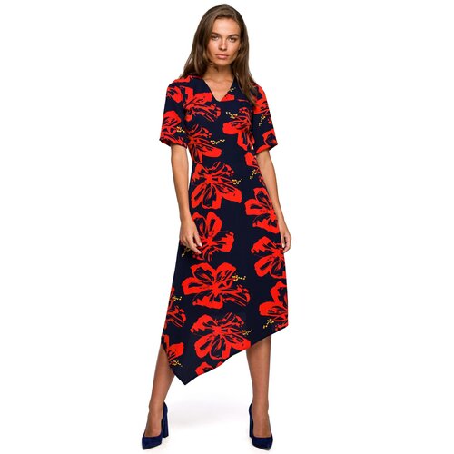 Stylove Ženska haljina S232 Model 1 crna | tamnocrvena | Crveno Slike