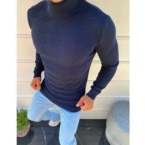 DStreet Muški tamnoplavi džemper sa kornjačom WX1580 plava Slike