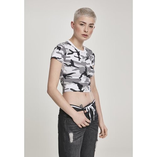 UC Ladies Women&amp;#039;s Stretch Jersey Cropped Tee Snow Camouflage Slike