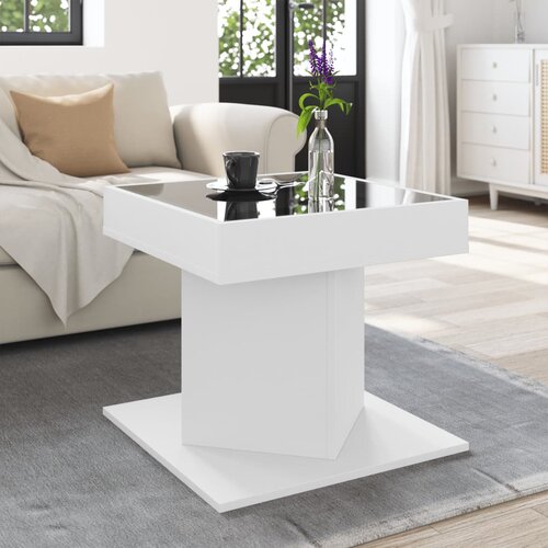  Stolić za kavu LED bijeli 50x50x45 cm od konstruiranog drva Slike