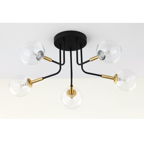 Jupiter 2040 - Luster na &amp;scaron;ipci BURANO 5xG9/10W/230V crna/zlatna/prozirna Slike