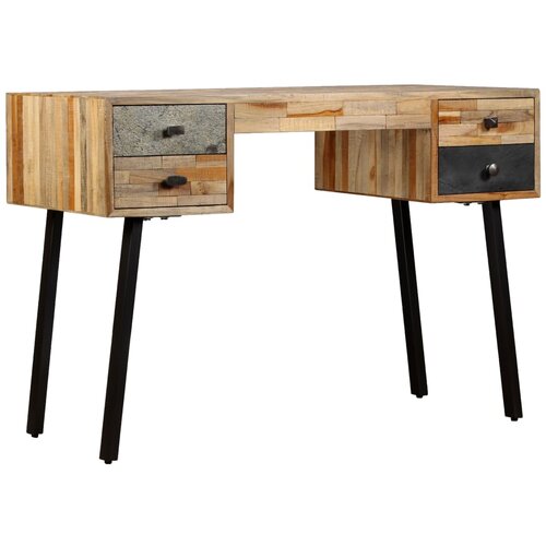 Furnova Pisalna miza iz masivne predelane tikovine 110x50x76 cm, (21925413) Slike