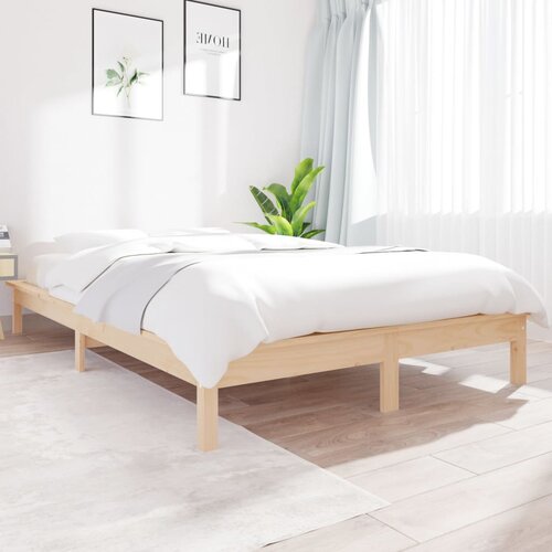 The Living Store Posteljni okvir 120x200 cm trdna borovina - Posteljni Okvir, (21524844) Slike