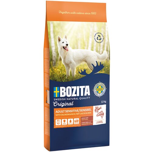 Bozita Original Adult Sensitive koža & dlaka z lososom in rižem - brez žit - 12 kg Cene