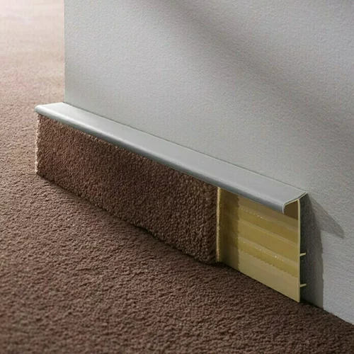 LOGOCLIC Zidna lajsna za tepih TSL (Sive boje, 2,5 m x 16 mm x 55 mm)