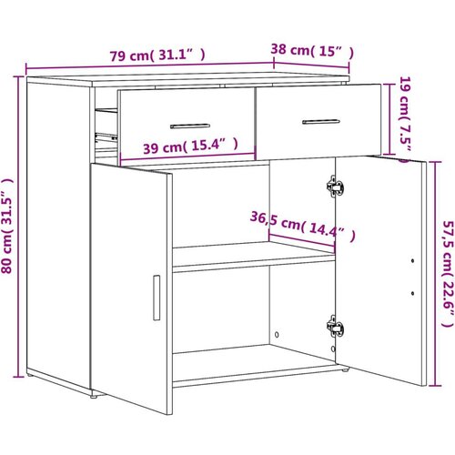 vidaXL Komoda 2 kosa sonoma hrast 79x38x80 cm inženirski les Cene