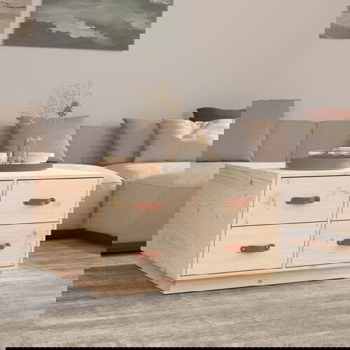 VidaXL Klubska mizica 80x80x45 cm trdna borovina Slike