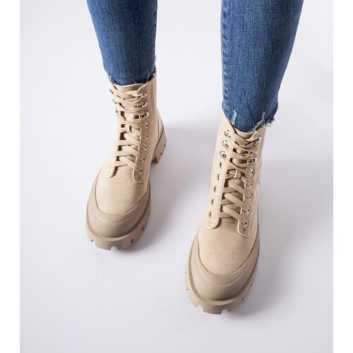 Gemre Beige eco-suede ankle boots Orson Cene