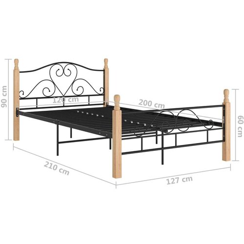  Za krevet crni metalni 120 x 200 cm Slike