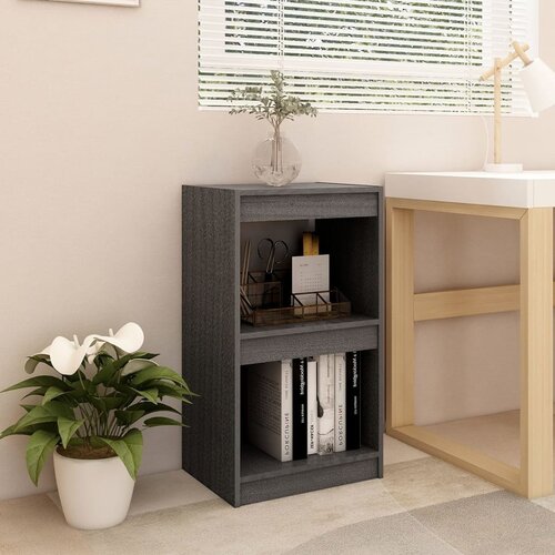 VidaXL Ormarić za knjige sivi 40 x 30 x 71,5 cm od masivne borovine Slike