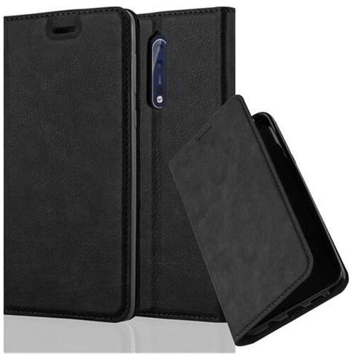 Cadorabo Ohi&scaron;je, združljivo z Nokia 8 2017 v nočna črna - Za&scaron;čitni ovitek z magnetnim zapiranjem, stoječo funkcijo in režo za kartice, (20549471) Cene
