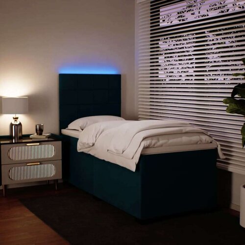 vidaXL Box spring krevet s madracem plavi 90x190 cm baršunasti Cene