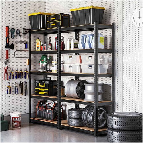 Songmics Regal 5 delni, (180 x 90 x 40 cm), črno rjav Slike