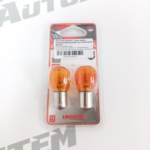  SIJALICA LIMA BLISTER 12V PY21W ŽUTA BAU15S Cijene